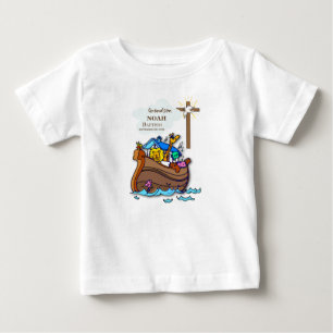 Camiseta Para Bebê Arca personalizada do neto Baptism Noah