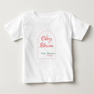 Camiseta Para Bebê Arch shape cherry blossom red green baby shower na