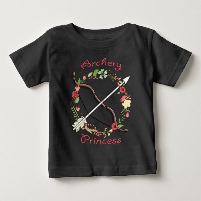 Camiseta Para Bebê Archery Flower Princess (Frente)