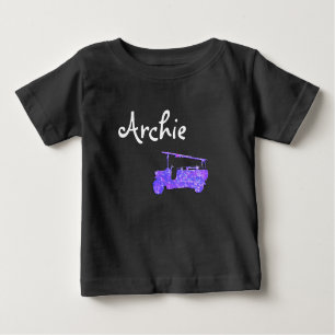Camiseta Para Bebê Archie Name Com Blue Sparkle Fire Truck,