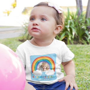Camiseta Para Bebê Arco Arco Arco-Íris Sobre As Nuvens Bebê Primeiro