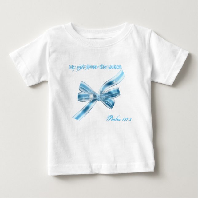 Camiseta Para Bebê Arco Azul Tutu Bodyfato (Frente)