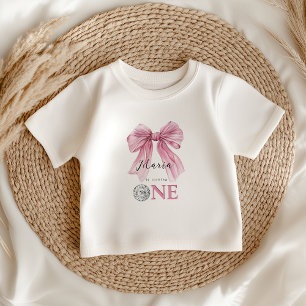 Camiseta Para Bebê Arco de coquete rosa-faísca 1rua