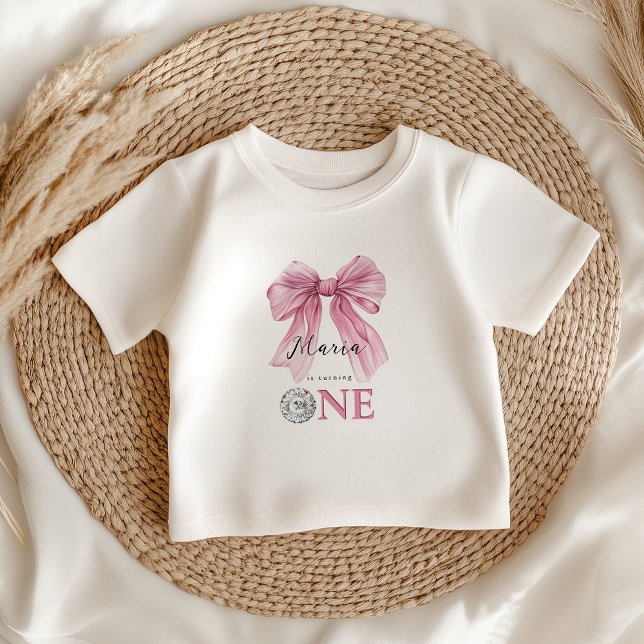 Camiseta Para Bebê Arco de coquete rosa-faísca 1rua (Criador carregado)