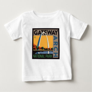 Camiseta Para Bebê Arco do gateway Ruas Louis, Missouri