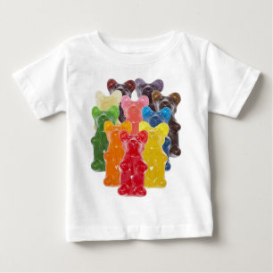 Camiseta Para Bebê arco-íris cores doce amante doce ursinho