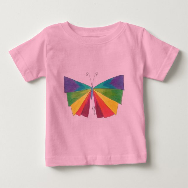Camiseta Para Bebê Arco-íris de Butteryfly (Frente)