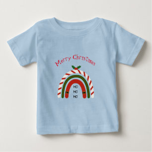 Camiseta Para Bebê Arco-Íris de Natal Deixe nevar