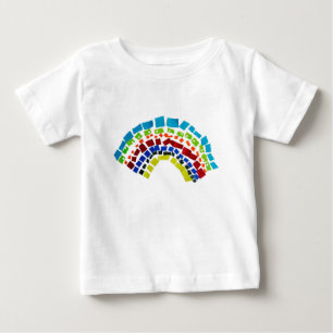 Camiseta Para Bebê Arco-íris de papel
