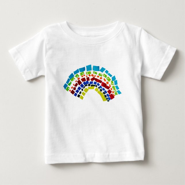 Camiseta Para Bebê Arco-íris de papel (Frente)