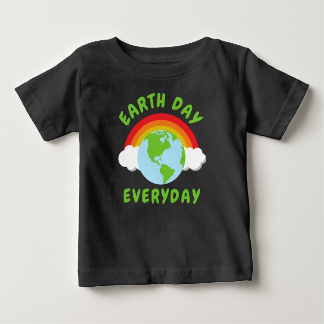 Camiseta Para Bebê Arco-Íris do Dia da Terra (Frente)