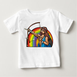 Camiseta Para Bebê arco-íris dos anos 80 com arqueiro do Sagitário
