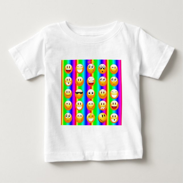 Camiseta Para Bebê arco-íris emoji (Frente)