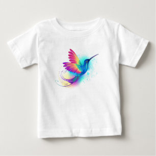 Camiseta Para Bebê Arco-Íris Exótico Hummingbird