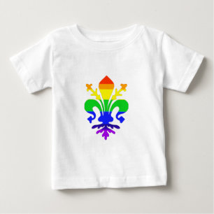 Camiseta Para Bebê Arco-Íris Fleur de Lis