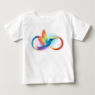 Camiseta Para Bebê Arco-íris Hummingbird com símbolo Infinito