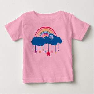 Camiseta Para Bebê Arco-íris nas Nuvens