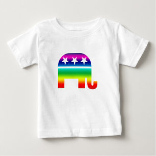 Camiseta Para Bebê Arco-íris original republicano do elefante