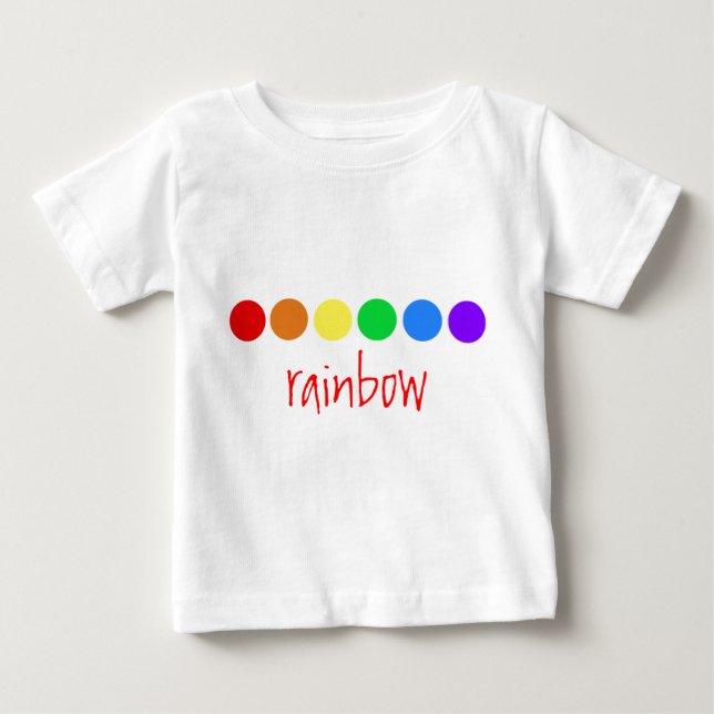 Camiseta Para Bebê Arco-íris pontilhado (Frente)