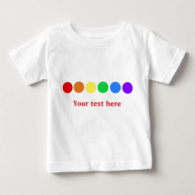 Camiseta Para Bebê Arco-íris pontilhado - personalizar (Frente)