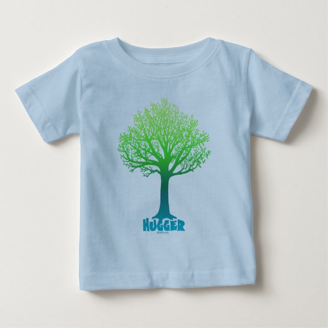 Camiseta Para Bebê Arco-íris verde Árvore Hugger (Frente)