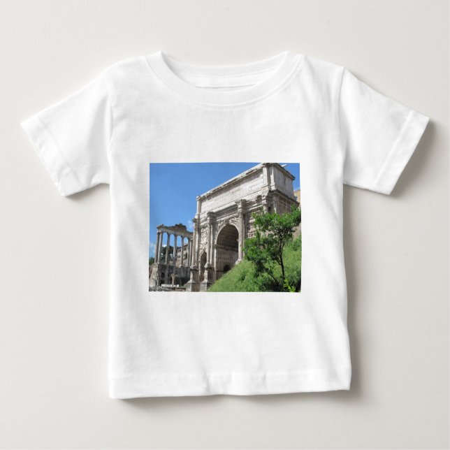 Camiseta Para Bebê Arco romano do fórum de Titus - Roma, Italia (Frente)