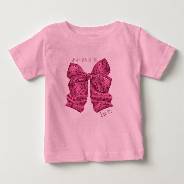 Camiseta Para Bebê Arco Rosa Escuro Tutu Bodydress (Frente)