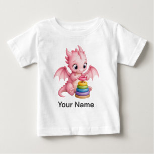 Camiseta Para Bebê Argolas Empilháveis de Bebê Dragão Personalizadas