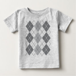 Camiseta Para Bebê Argyle cinzento
