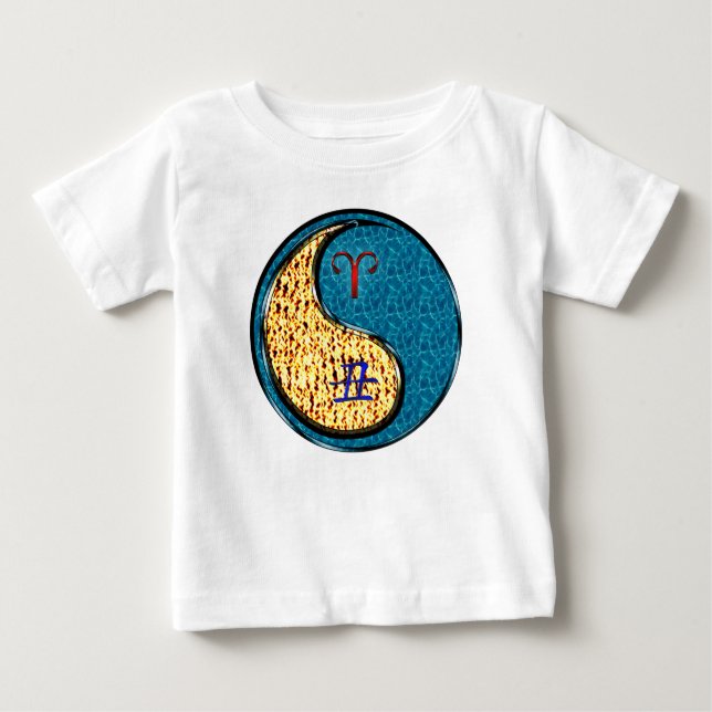 Camiseta Para Bebê Áries & Boi d'Água (Frente)