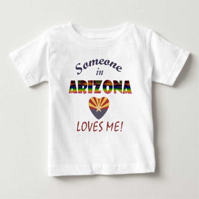 Camiseta Para Bebê Arizona me ama Sinalizador cardíaco (Frente)