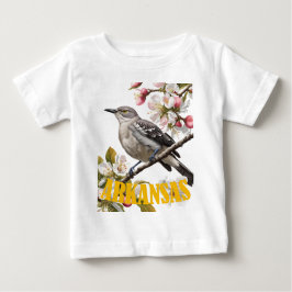 Camiseta Para Bebê Arkansas Northern Mockingbird Surrounded by Apple