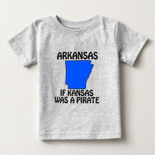 Camiseta Para Bebê Arkansas - Se o Kansas Fosse um Pirata