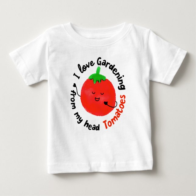 Camiseta Para Bebê Arma De Tomate Positivo - De Tomates Cabeças (Frente)