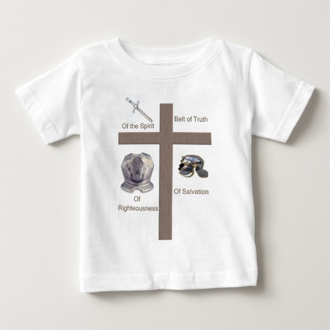 Camiseta Para Bebê Armadura de Deus (Frente)