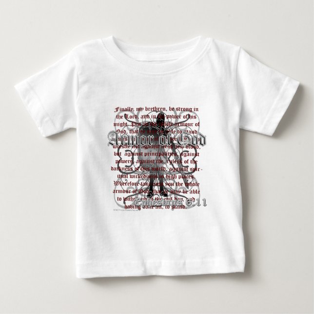 Camiseta Para Bebê Armadura do soldado do deus (Frente)