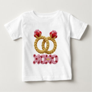 Camiseta Para Bebê Aroideis Anéis de Noivado Tricotados XOXO Bebê