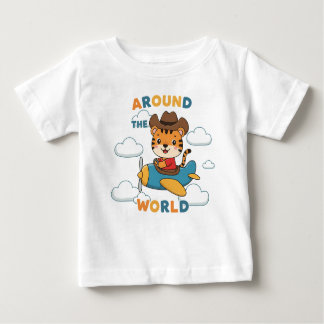 Camiseta Para Bebê Around the World Tiger