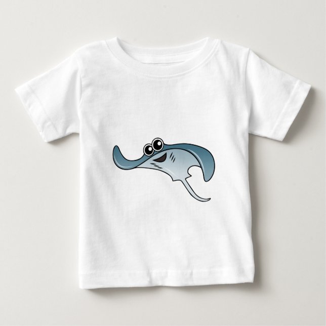 Camiseta Para Bebê Arraia-lixa dos desenhos animados (Frente)