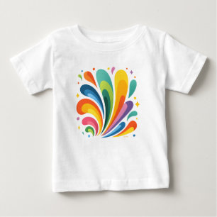 Camiseta Para Bebê Arremesso de Arco-Íris – Redemoinho Abstrato Color