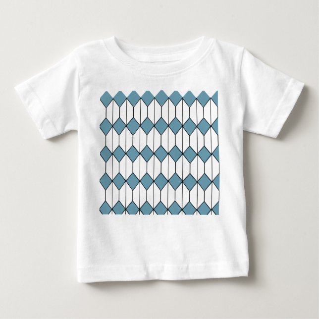 Camiseta Para Bebê Art Deco Diamantes e Hexágonos (Frente)