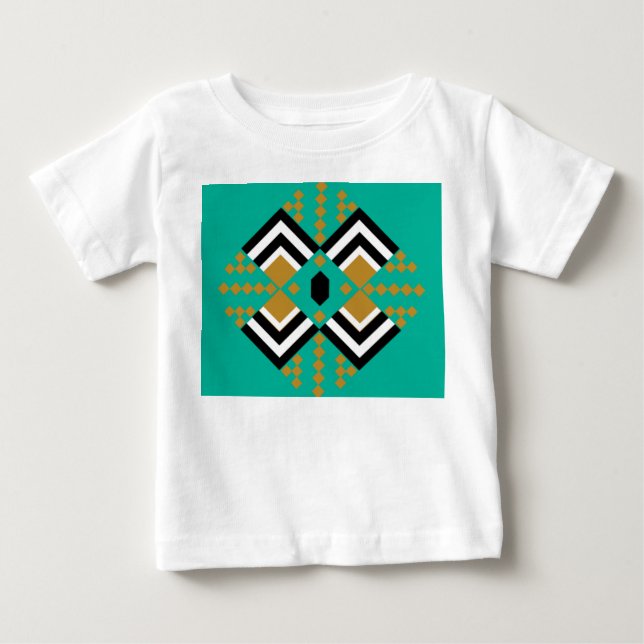 Camiseta Para Bebê Art Deco Quilt Inspirado (Frente)