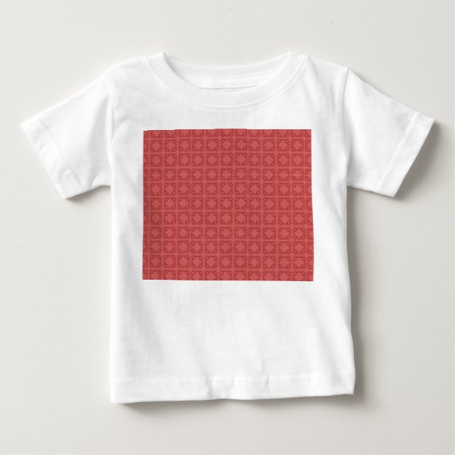 Camiseta Para Bebê Art Deco Red Squares (Frente)