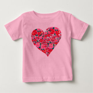 Camiseta Para Bebê Art Top: Coração de Hibiscus. Bebê