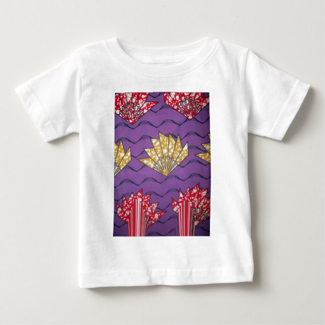 Camiseta Para Bebê Arte abstrato africana: Ondas de Paixão Roxas (Frente)