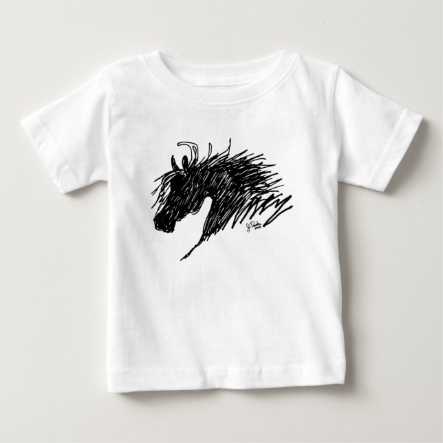 Camiseta Para Bebê Arte abstrato Horse Head (Frente)