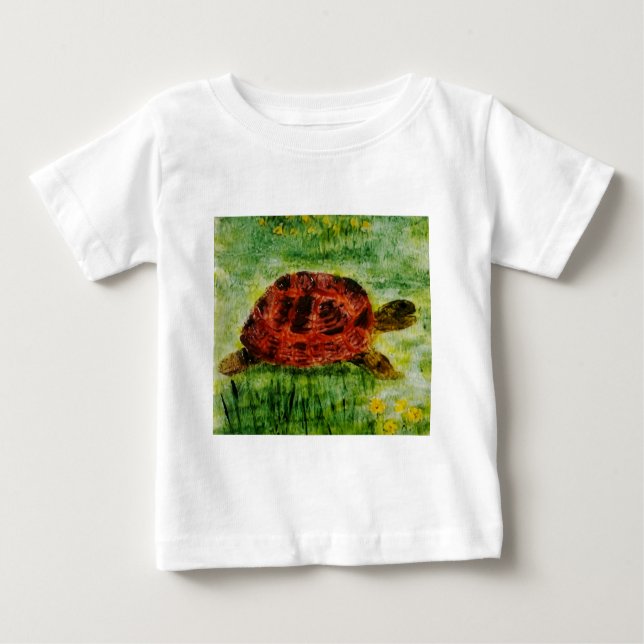 Camiseta Para Bebê Arte Animal Tortoise (Frente)
