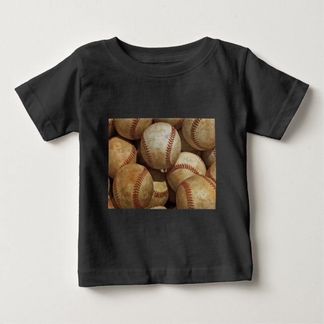 Camiseta Para Bebê Arte Baseball (Frente)