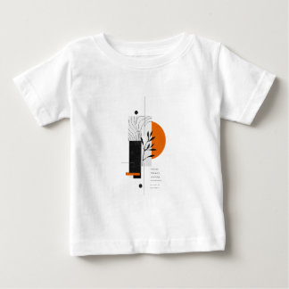 Camiseta Para Bebê Arte Botânica Geométrica Abstrata Moderna para Par