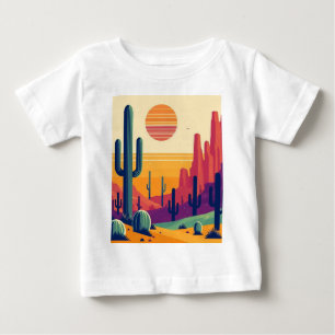 Camiseta Para Bebê Arte colorida do deserto do sudoeste
